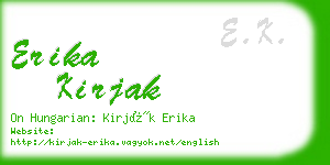 erika kirjak business card